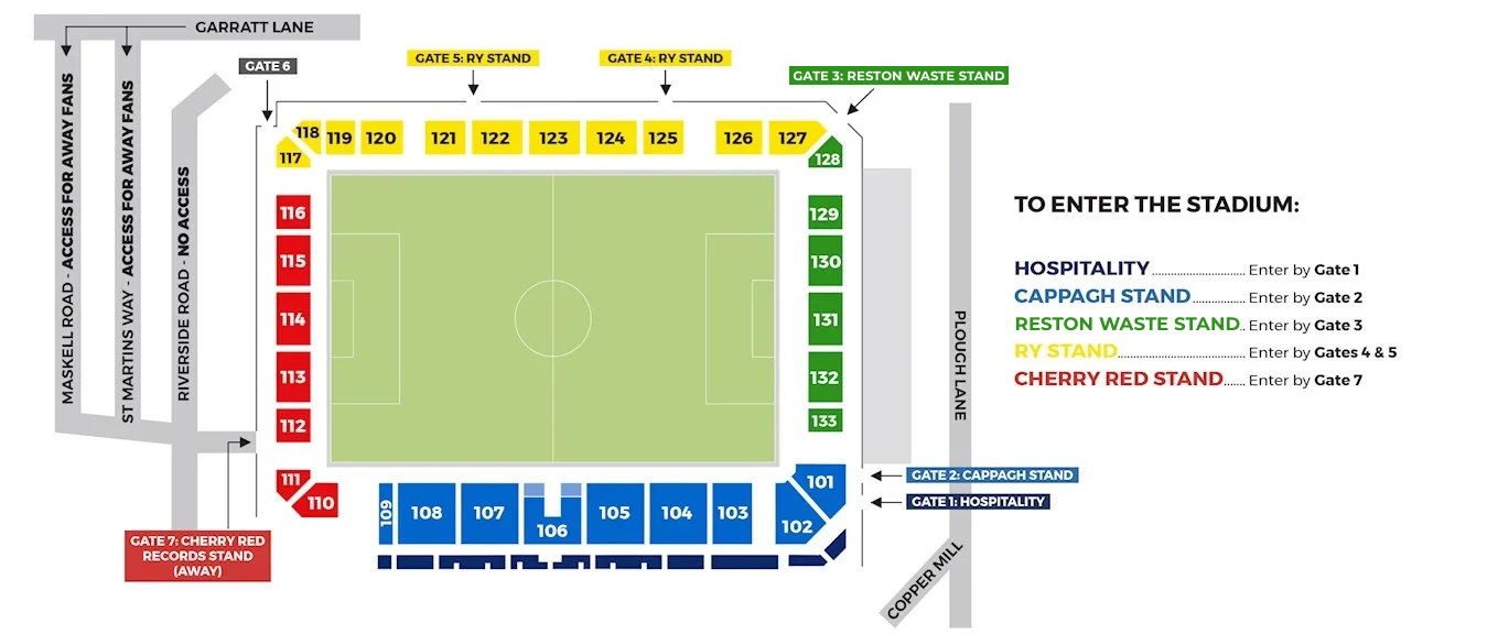 plough lane stadium access map.png